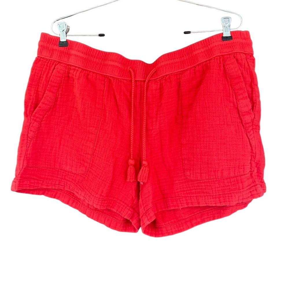 Sonoma Goods For Life Red/Pink Cotton Gauze Shorts Womens XL Elastic Waist
